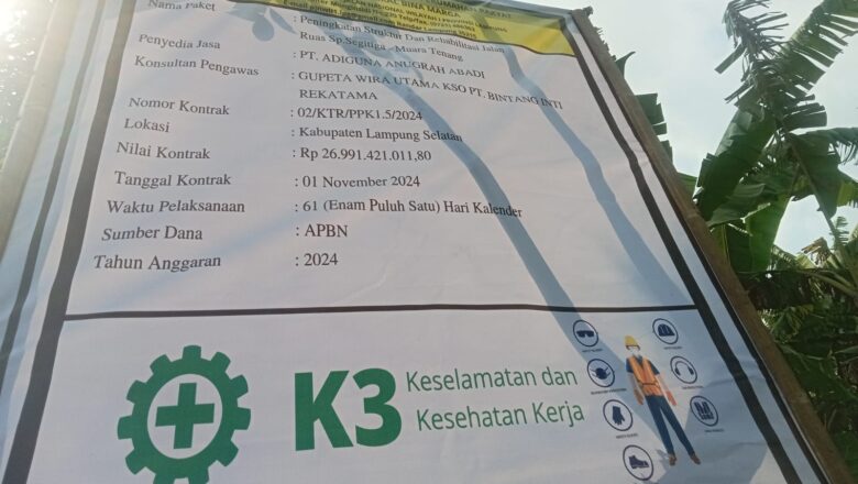 Belum Satu Tahun Pembanguan Jalan Raya Palas yang Menelan Anggaran 26 M Telah Hancur