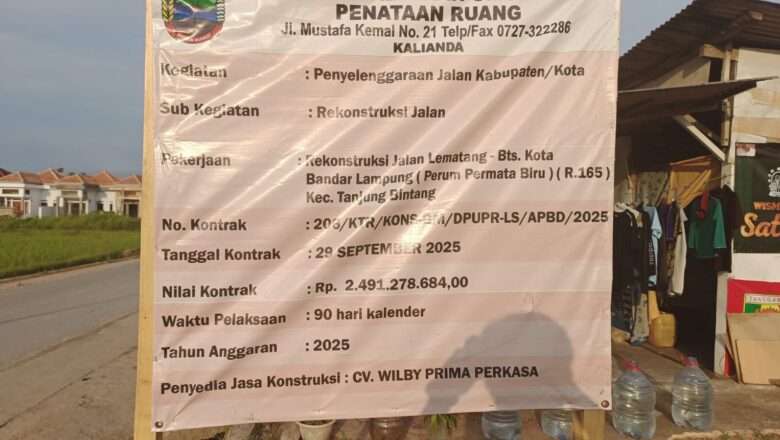 Proyek Rekontruksi Jalan di Lematang Lamsel Menuai Sorotan, Baru Selesai Dibangun Sudah Retak