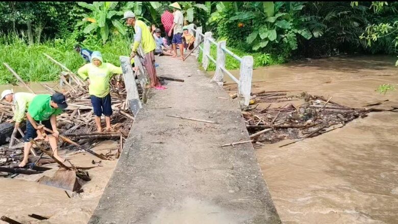 Gawat ! Jembatan Way Pisang Di Desa Palas Aji Terancam Ambruk Karena Telah Terjadi Keretakan Akibat Banjir