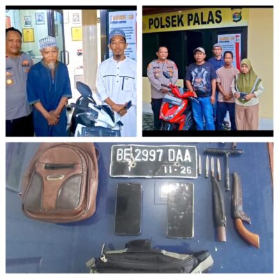 Polsek  Palas Tangkap Dua Pelaku Curanmor, 2 Unit Motor Korban Berhasil Dikembalikan ke warga
