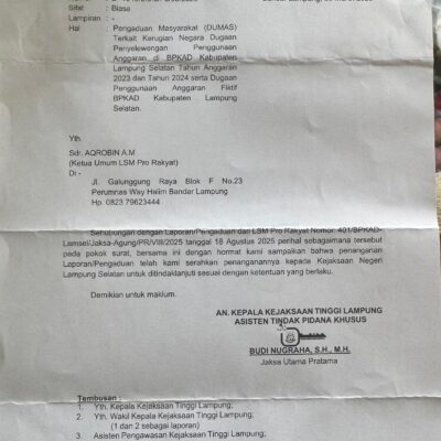Kini Giliran Kejari Lamsel Buktikan Nyali, LSM PRO RAKYAT Desak Tindak Tegas Dugaan Korupsi BPKAD