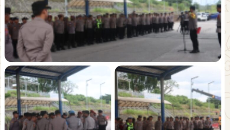 Polres Lampung Selatan Simulasikan Penanganan Lonjakan Kendaraan Mudik di Bakauheni