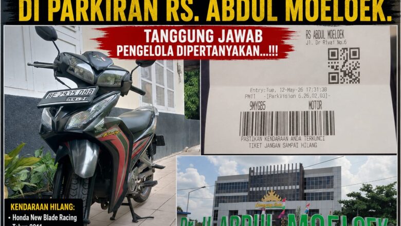 Motor Pasien Raib di Parkiran RSUD Abdul Moeloek, Tanggung Jawab Pengelola Dipertanyakan
