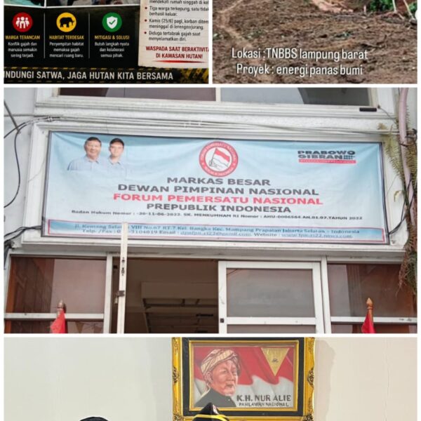 FPN RI Soroti Ketegangan Di Hutan LAMPUNG:  Pnas  Bumi, Gajah,Dan Masa Depan Kita