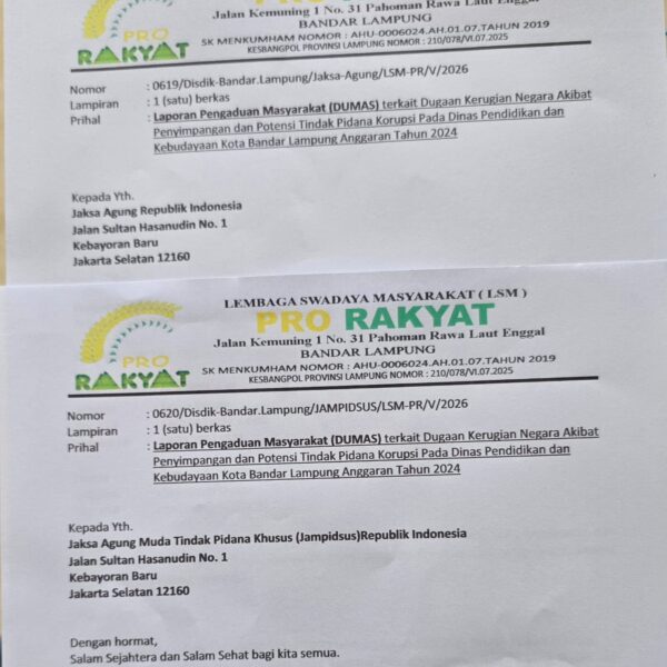 Kejari Bandar Lampung Jangan Sekadar Janji, Tuntaskan Dugaan Korupsi Disdik 2024, Integritas Kejaksaan Sedang Dipertaruhkan