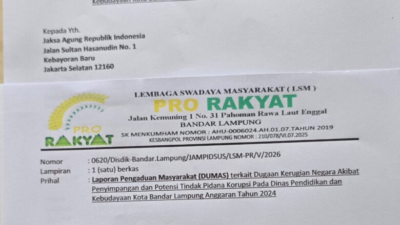 Kejari Bandar Lampung Jangan Sekadar Janji, Tuntaskan Dugaan Korupsi Disdik 2024, Integritas Kejaksaan Sedang Dipertaruhkan