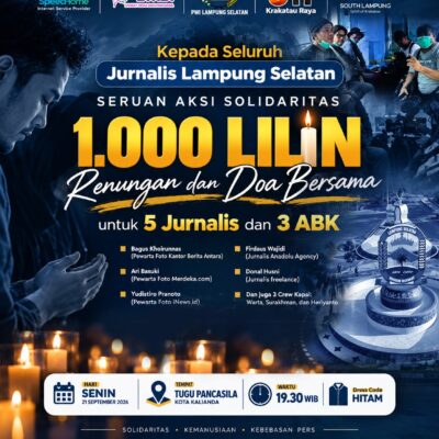 Jurnalis dan Masyarakat Lamsel Diajak Nyalakan Lilin untuk 5 Jurnalis dan 3 ABK Arupadhatu 1