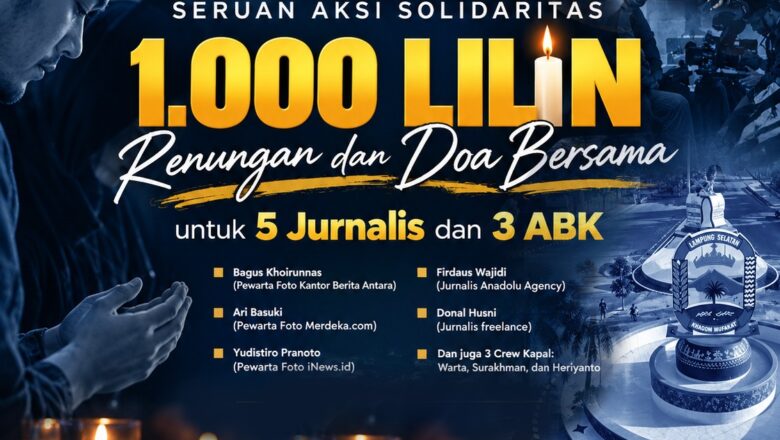 Jurnalis dan Masyarakat Lamsel Diajak Nyalakan Lilin untuk 5 Jurnalis dan 3 ABK Arupadhatu 1