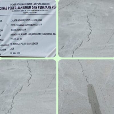 Proyek Jalan Rp797 Juta Baru Dua Jam Sudah Retak Seribu Warga Soroti Kualitas Pekerjaan