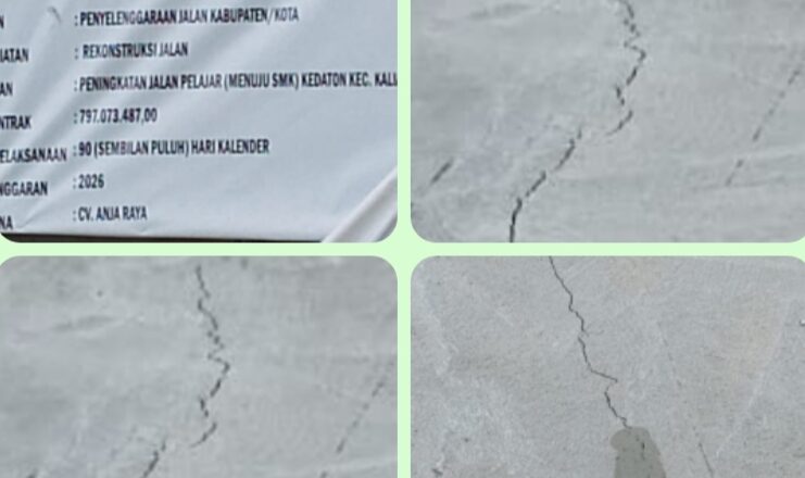 Proyek Jalan Rp797 Juta Baru Dua Jam Sudah Retak Seribu Warga Soroti Kualitas Pekerjaan